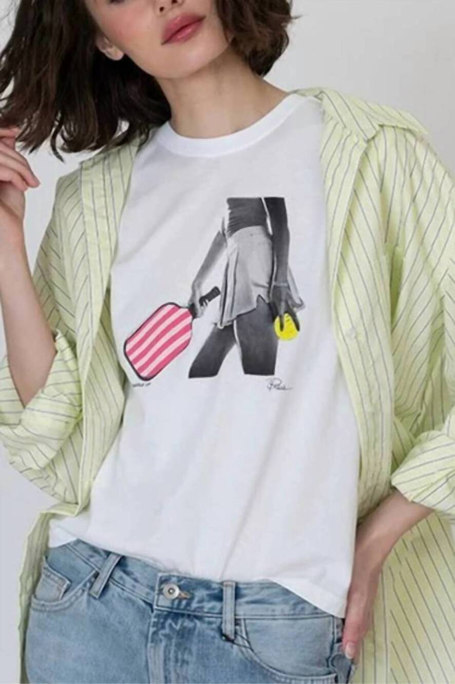 NEW CPRESS STUDIO women's paddle up mushie short sleeve tee in worn white
